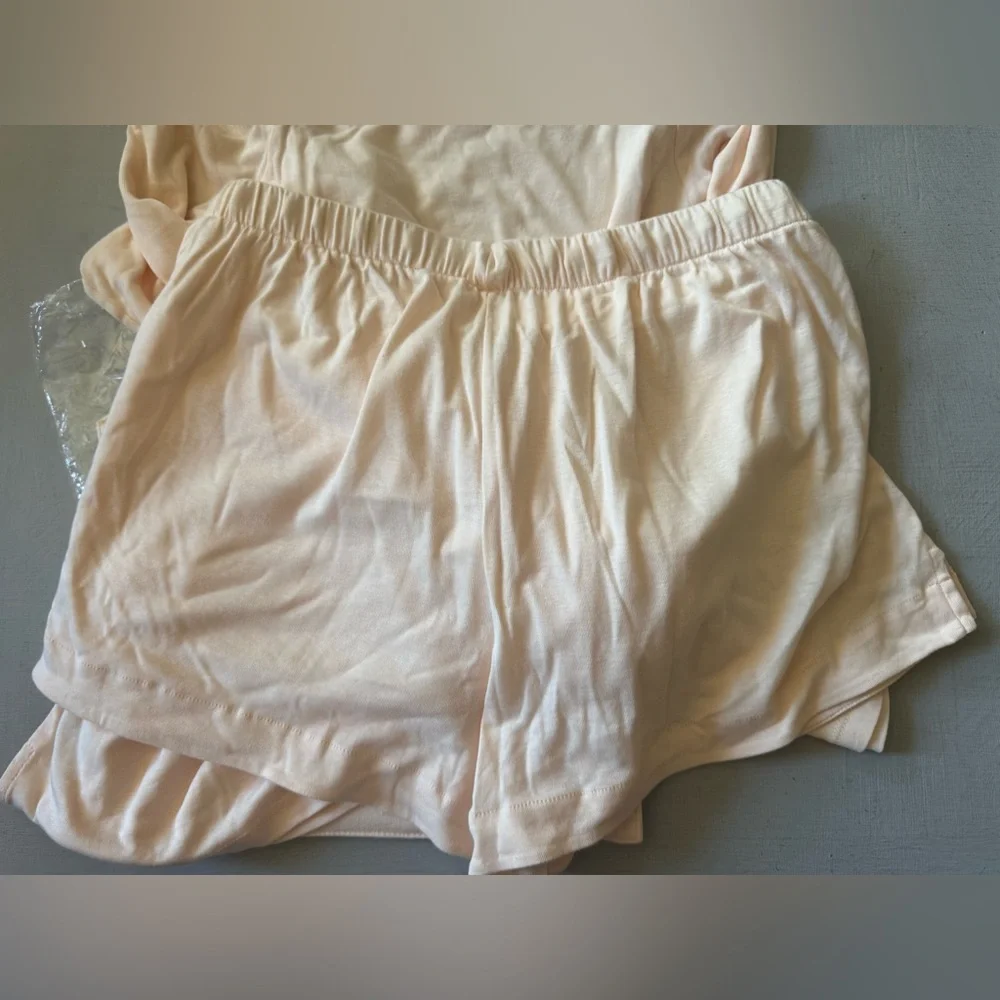 NWT Cuyana Pima Cotton Pyjama Set in Blush Peach